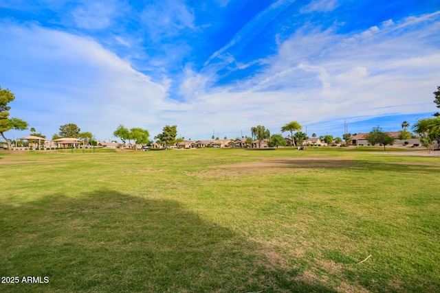 surrounding community featuring a lawn and a residential view