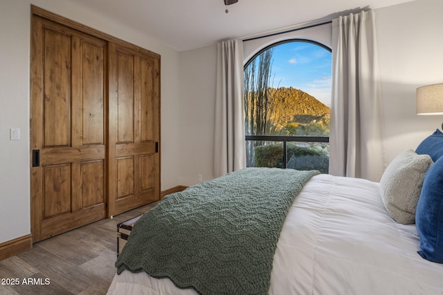 bedroom featuring hardwood / wood-style floors