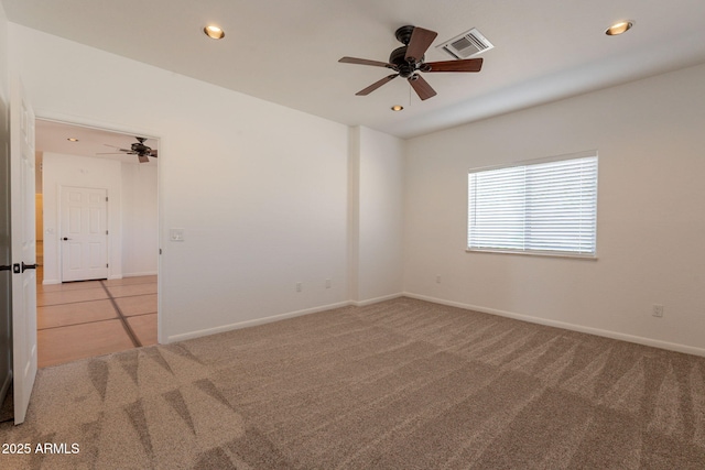 931 E Whiteley St, Apache Junction, AZ 85119 - carpeted spare room featuring a ceiling fan, recessed lighting, and baseboards