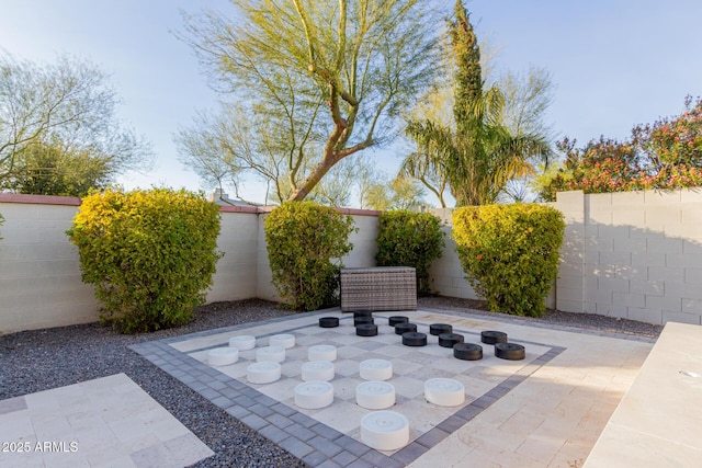 view of patio with a fenced backyard