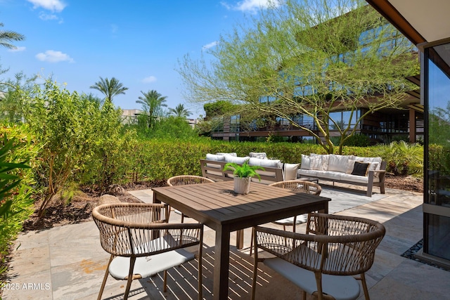 view of patio / terrace with an outdoor living space