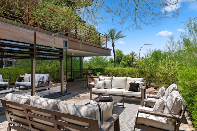 view of patio with outdoor lounge area