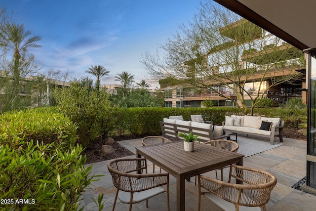 view of patio with an outdoor hangout area