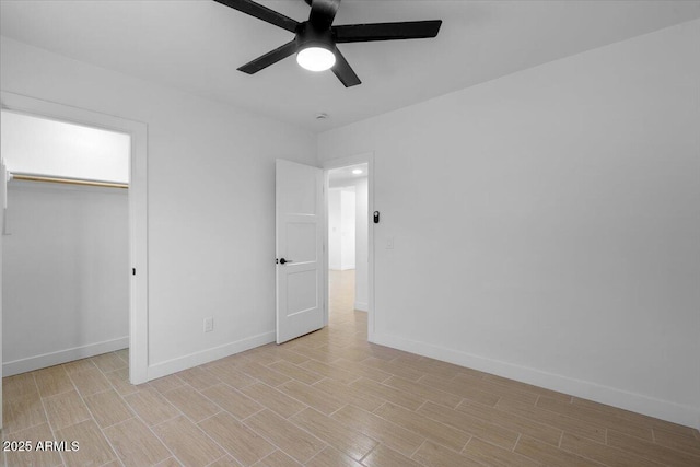 4400 N 20th St, Phoenix, AZ 85016 - unfurnished bedroom with light wood-style flooring, a ceiling fan, and a closet