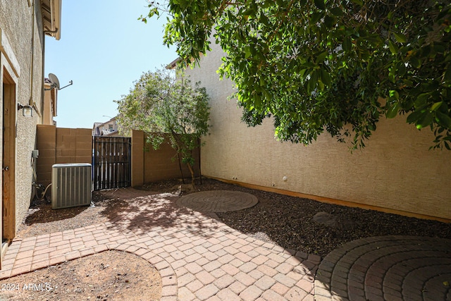 view of patio with central AC unit