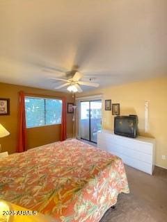 bedroom featuring ceiling fan