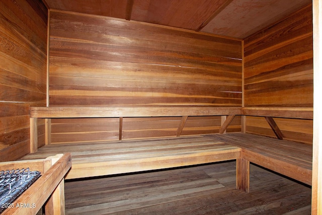 view of sauna