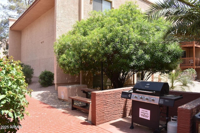 view of patio / terrace featuring a grill