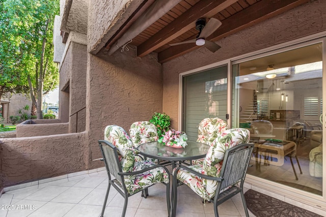 view of patio with ceiling fan