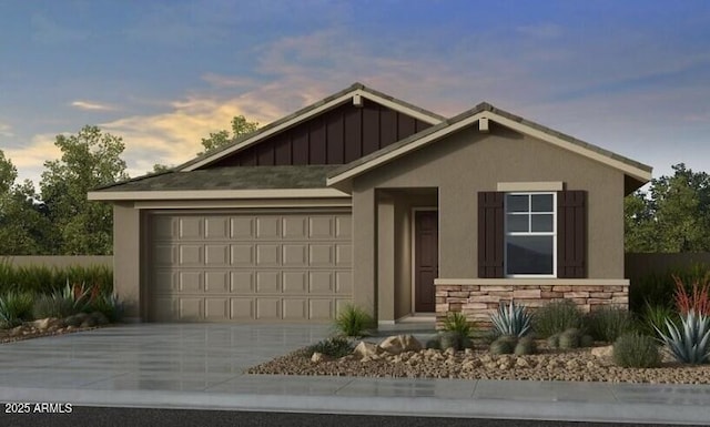 view of front facade with a garage