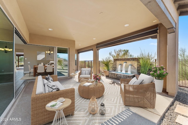 view of patio / terrace with an outdoor living space