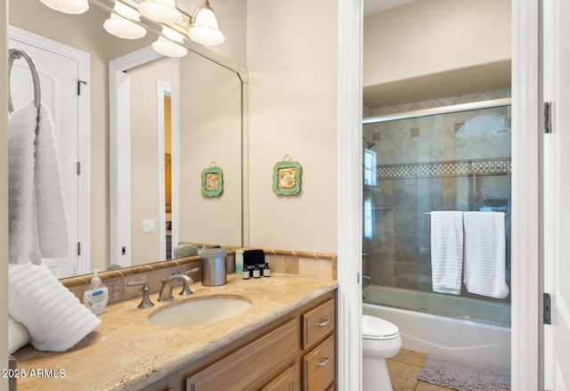 28309 N 156th Way, Scottsdale, AZ 85262 - bathroom featuring vanity, toilet, combined bath / shower with glass door, and tile patterned flooring