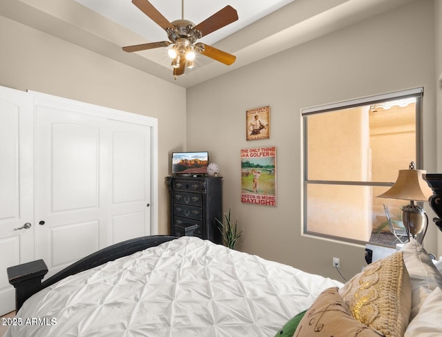 28309 N 156th Way, Scottsdale, AZ 85262 - bedroom with a closet and a ceiling fan