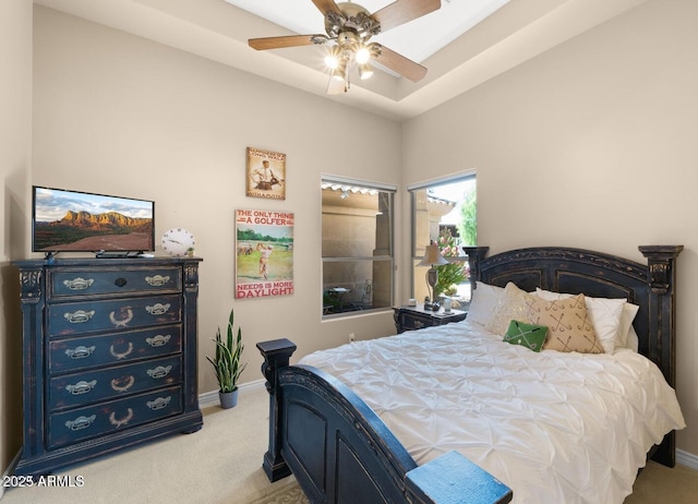 28309 N 156th Way, Scottsdale, AZ 85262 - bedroom featuring light carpet, baseboards, and a ceiling fan