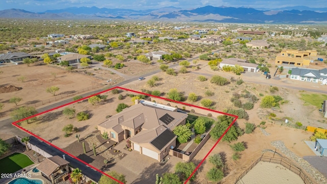 28309 N 156th Way, Scottsdale, AZ 85262 - aerial view of residential area featuring property parcel outlined and a mountainous background
