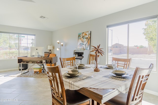 view of tiled dining room