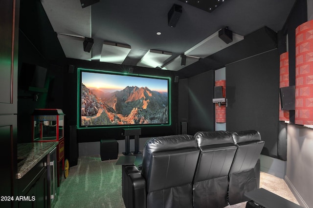 view of carpeted cinema room