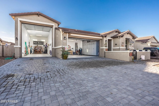 view of front of home featuring a garage