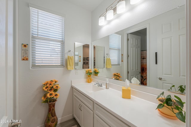 bathroom with vanity and a healthy amount of sunlight