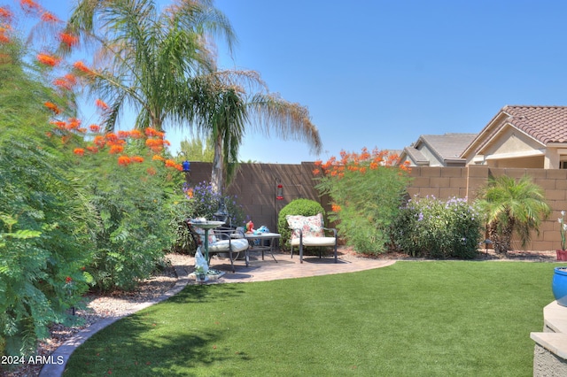 view of yard featuring a patio