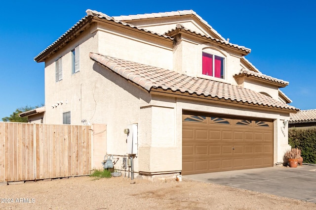 view of front of house with a garage