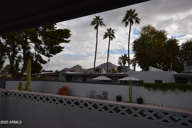 property view of water with fence