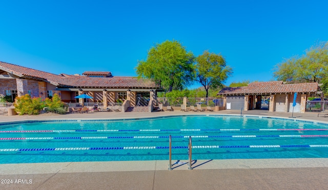 view of pool with a patio