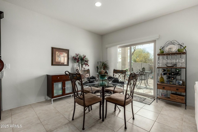 view of tiled dining space