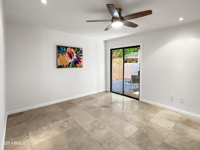 empty room with ceiling fan