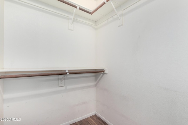 walk in closet featuring hardwood / wood-style floors