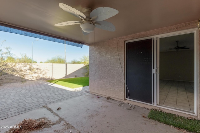 view of patio / terrace with ceiling fan