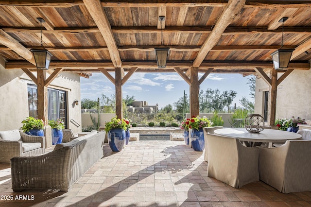 view of patio with an outdoor hangout area