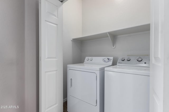 laundry room featuring independent washer and dryer