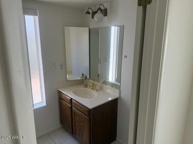 bathroom featuring vanity and tile patterned floors