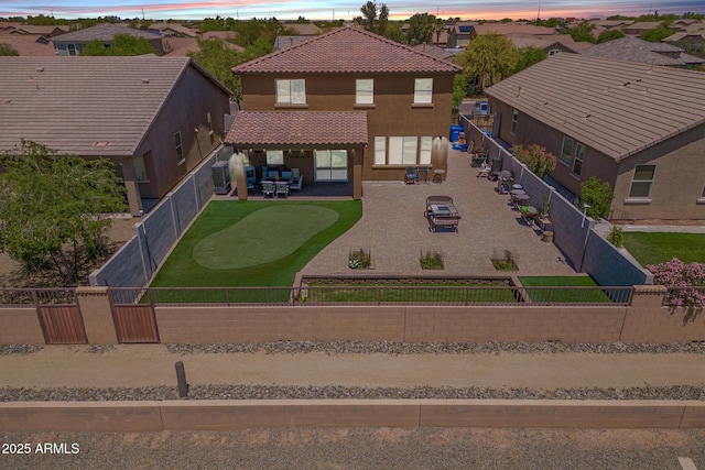 aerial perspective of suburban area