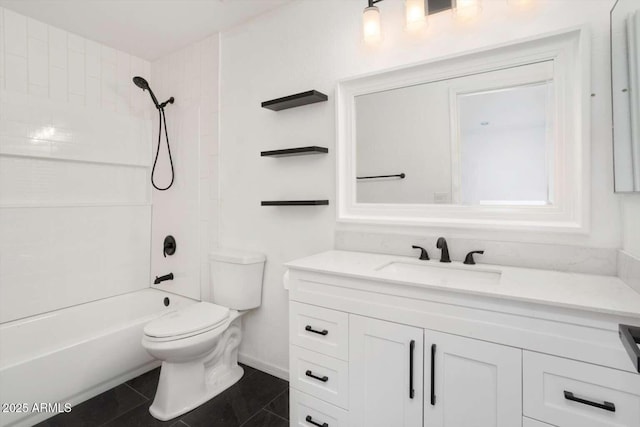 23772 W Grove St, Buckeye, AZ 85326 - full bath with vanity, toilet, washtub / shower combination, tile patterned floors, and baseboards