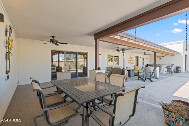 view of patio / terrace featuring outdoor lounge area and ceiling fan