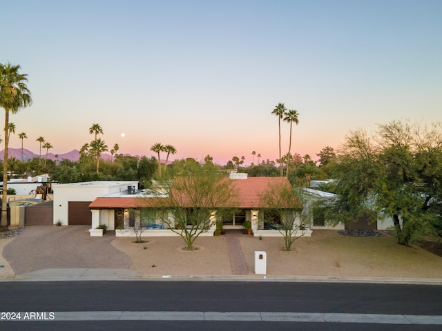 view of front of house with a garage