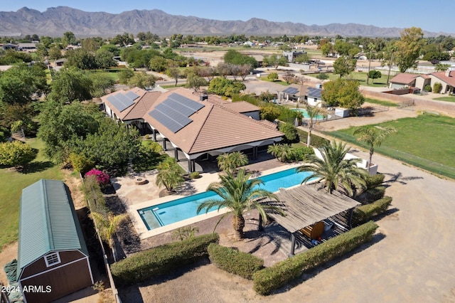 aerial view featuring a mountain view