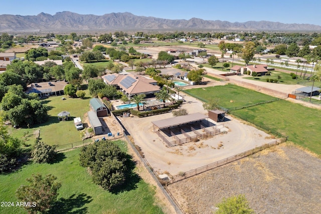 drone / aerial view with a mountain view