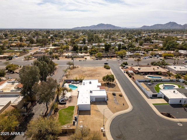 aerial view with a mountain view