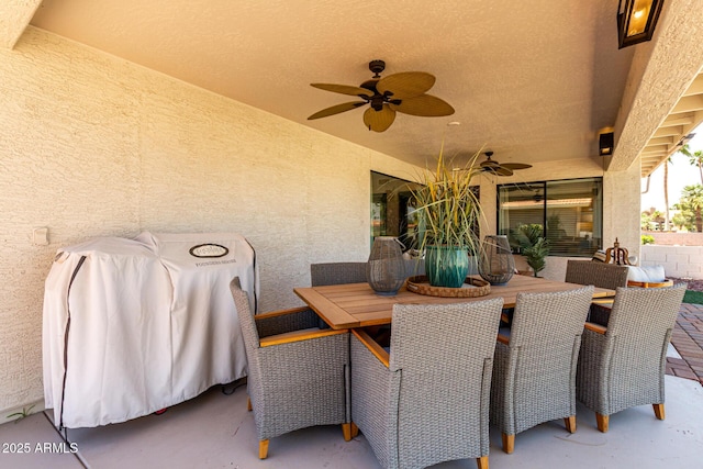 10826 E Navajo Dr, Sun Lakes, AZ 85248 - view of patio / terrace featuring ceiling fan and outdoor dining space