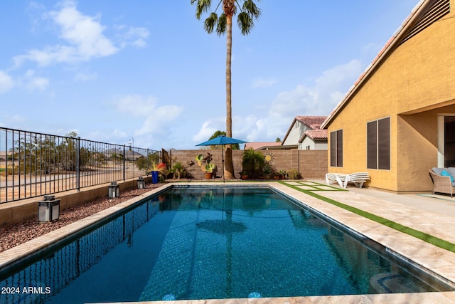 view of pool featuring a patio area