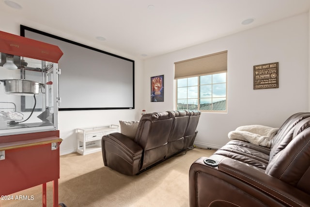 view of carpeted cinema room