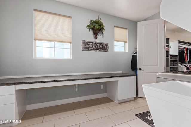 bathroom with tile floors