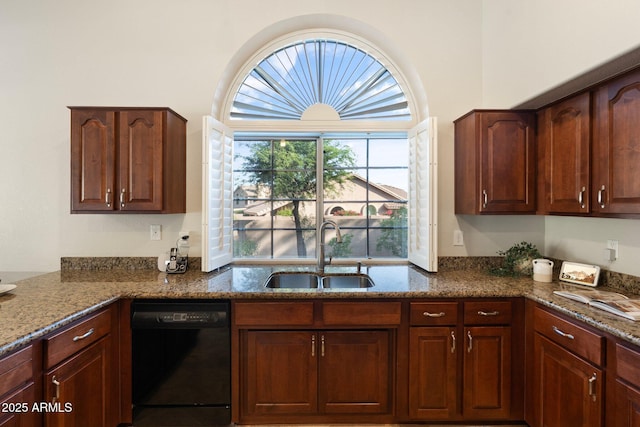 19275 N 88th Way, Scottsdale, AZ 85255 - kitchen with black dishwasher and dark stone countertops