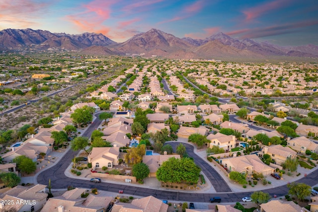 19275 N 88th Way, Scottsdale, AZ 85255 - aerial view at dusk of a mountain view and a residential view
