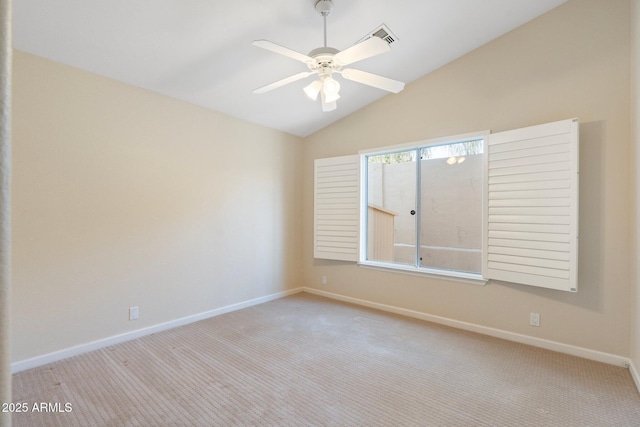 19275 N 88th Way, Scottsdale, AZ 85255 - carpeted spare room with lofted ceiling and a ceiling fan