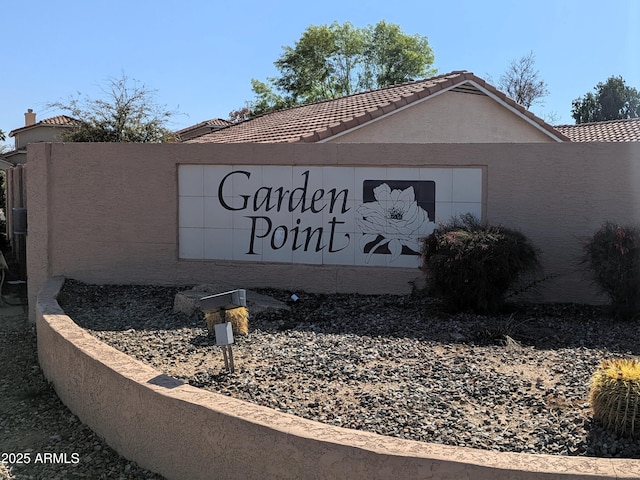 view of community sign