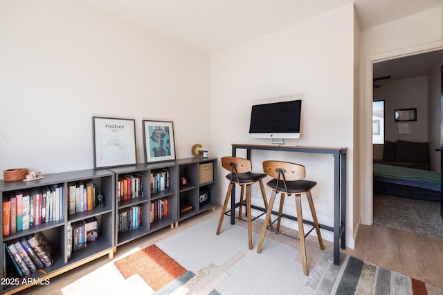 office area featuring wood finished floors